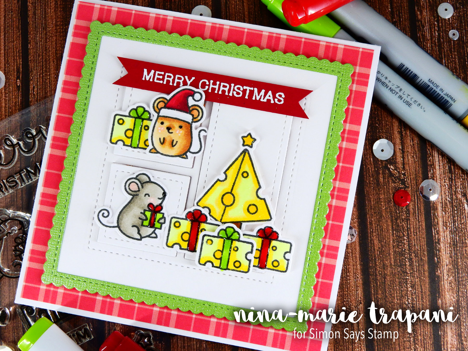 Light Up Card + Simon's Merry Christmouse Set Nina-Marie Design