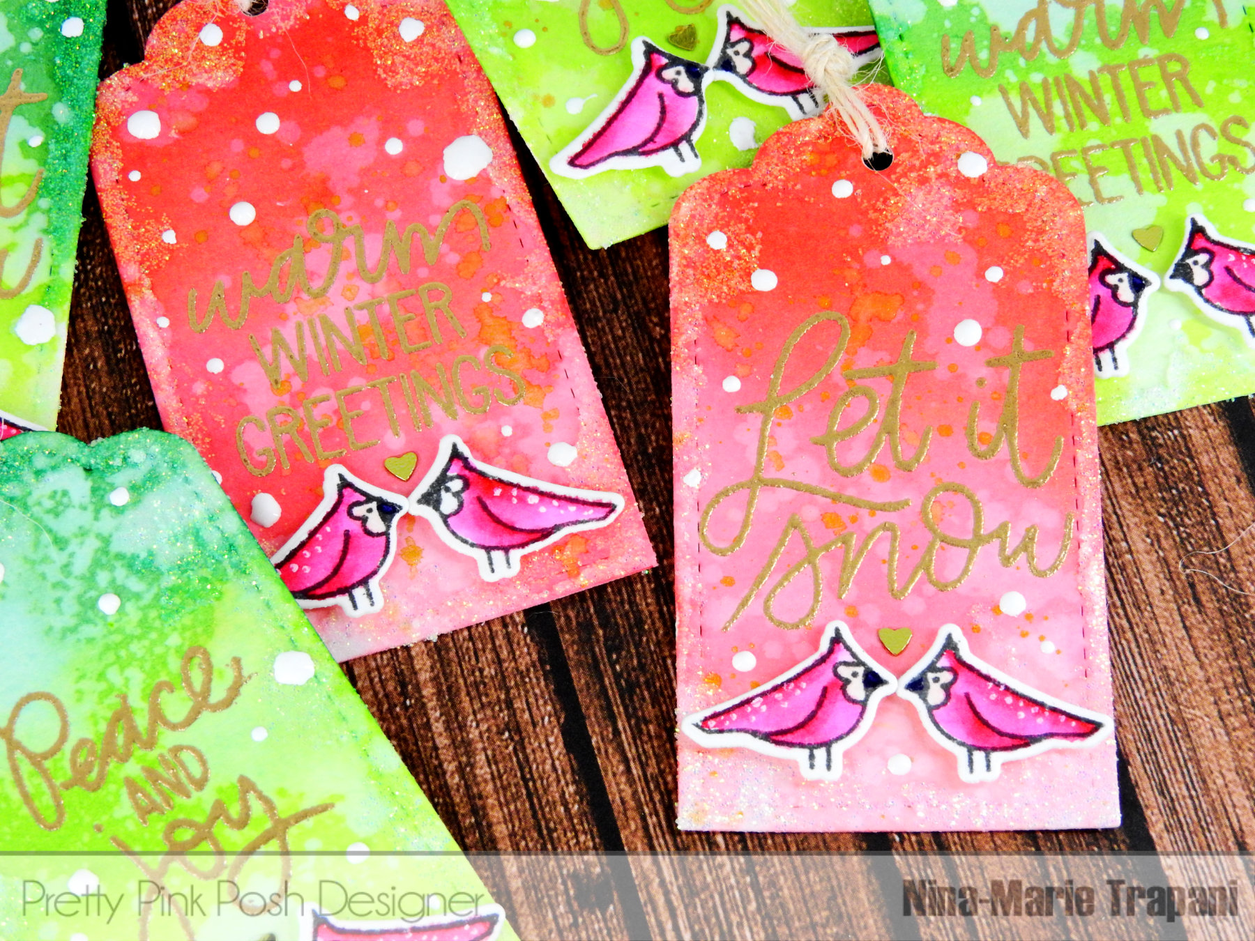 Ombre Watercolor Tags with Frosted Edges Nina-Marie Design