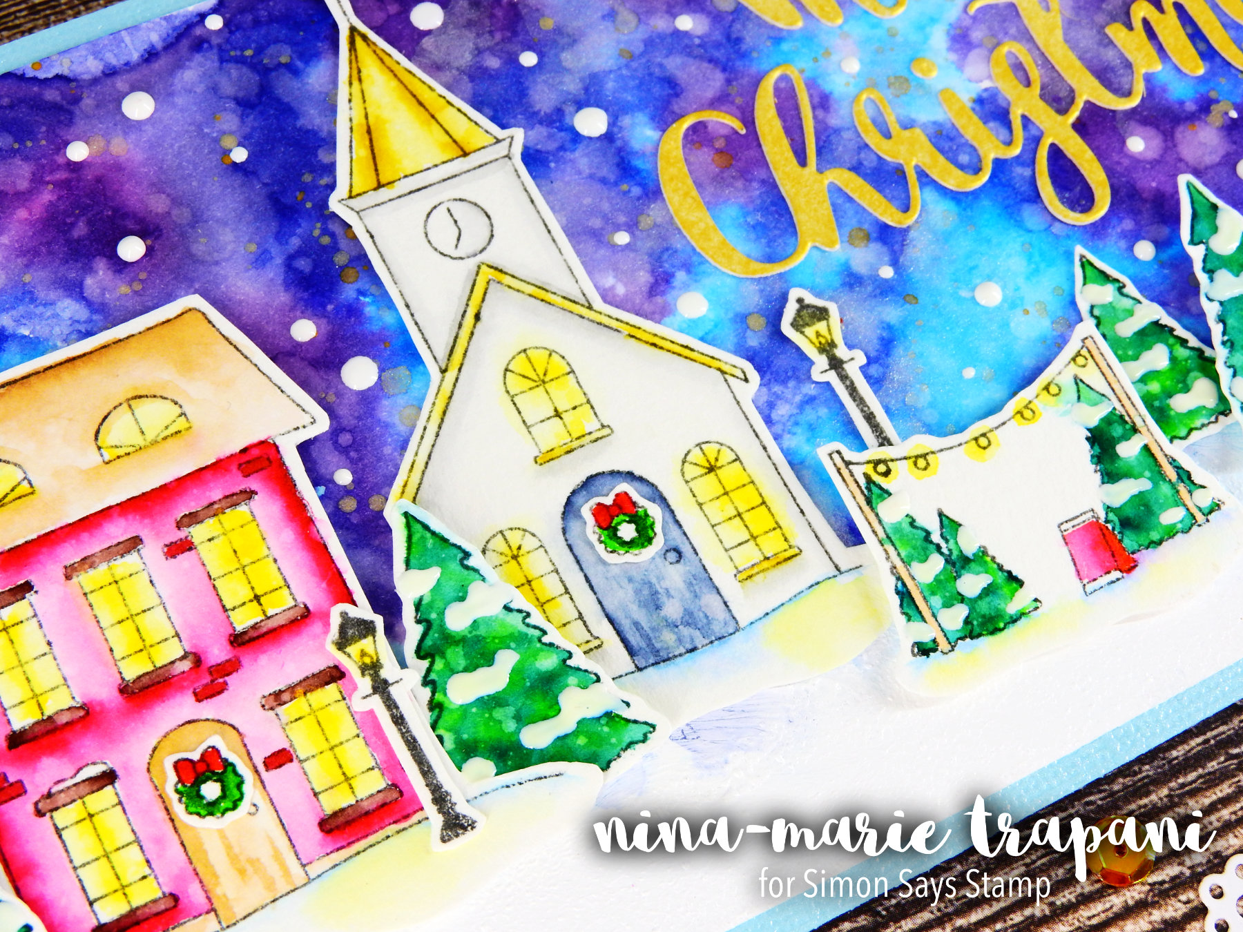 Watercolor Night Scene + Simon's Advent Plus Release Nina-Marie Design