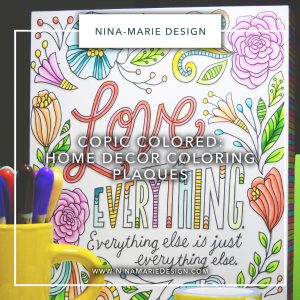 Copic Colored Home Decor Coloring Plaques Nina-Marie Design