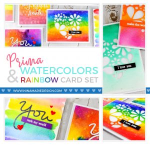 Prima Watercolor Confections Rainbow Cards | Nina-Marie Design