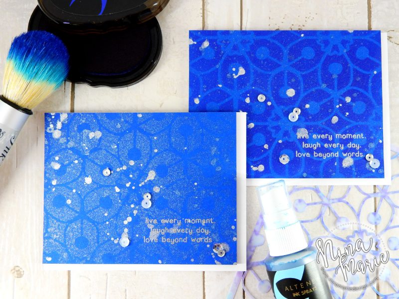 Stencils and Spray Ink + Altenew Release Hop | Nina-Marie Design