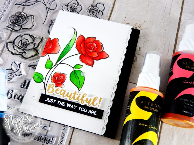 Stencils and Spray Ink + Altenew Release Hop | Nina-Marie Design