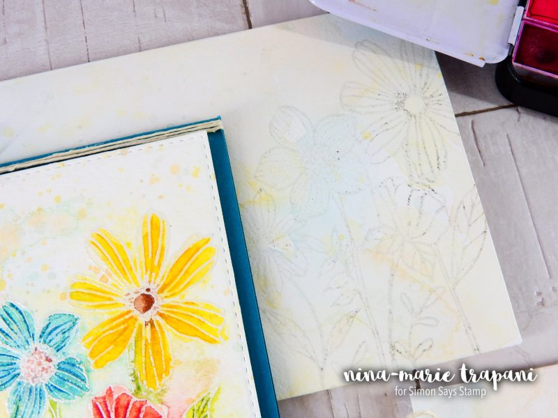 Emboss Resist + Messy Watercolor Florals | Nina-Marie Design