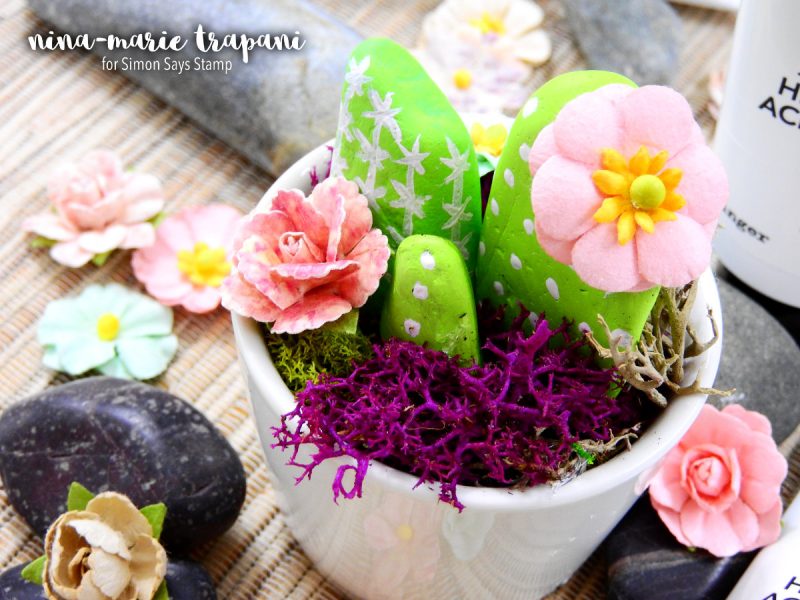 Outdoor DIY Stone Cacti | Nina-Marie Design