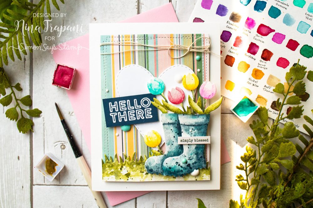 Watercoloring Die Cuts + Simon's April 2019 Card Kit-2