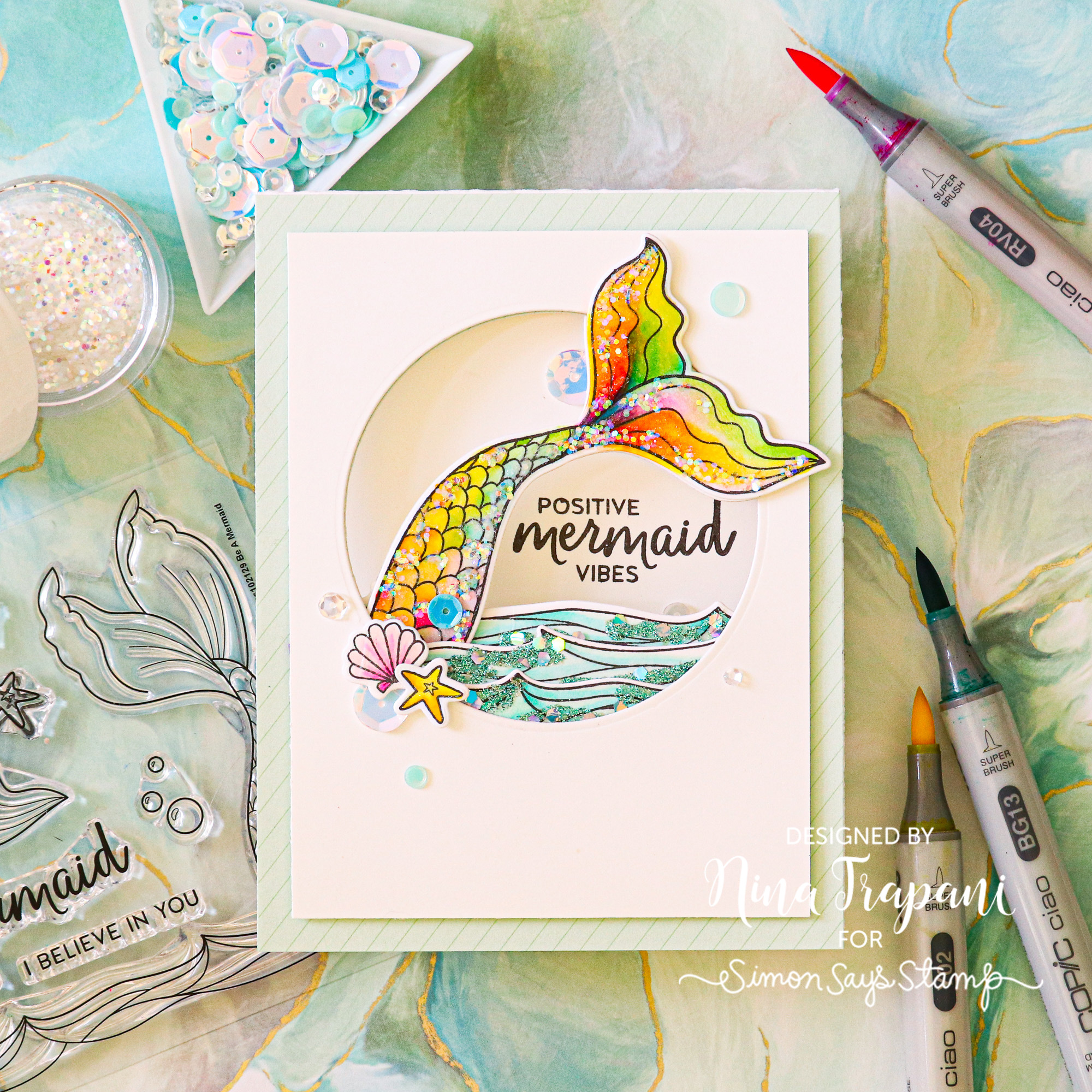 2 Ocean-Inspired Cards + Simon's Send Happiness Hop - Nina-Marie