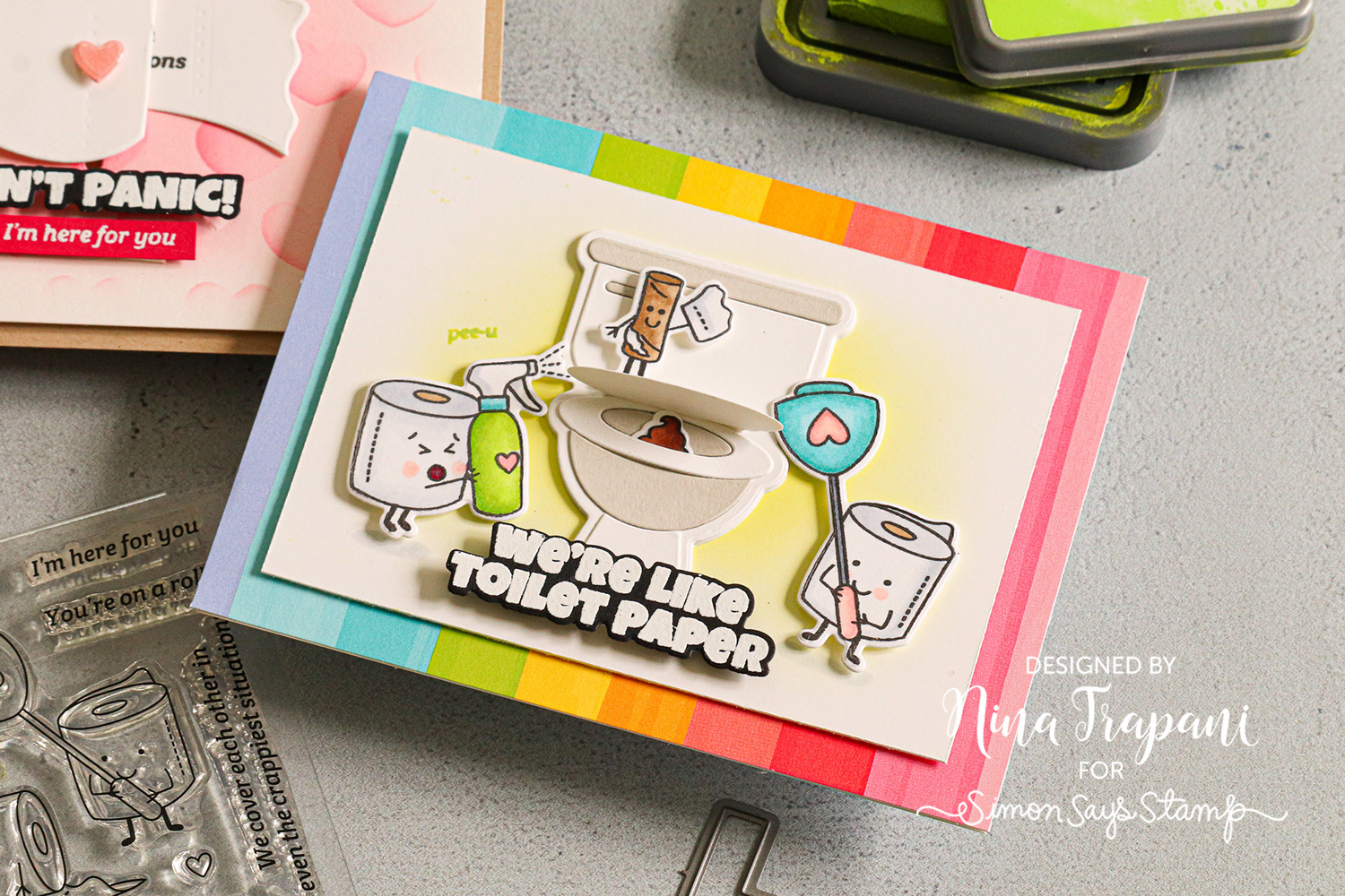 2 Interactive Toilet-Themed Cards + Simon's Let's Connect Blog Hop! -  Nina-Marie Design