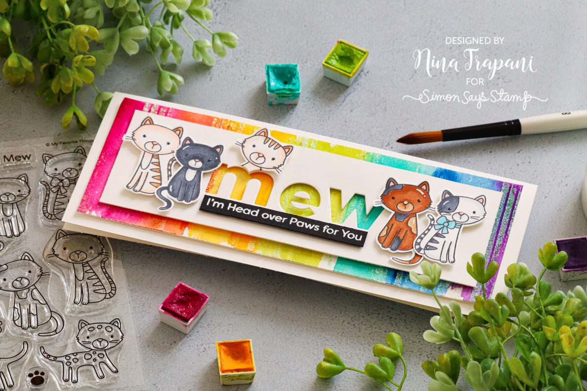 Slimline Rainbow Kitty Scene + My Favorite Things STAMPtember® Exclusive! -  Nina-Marie Design