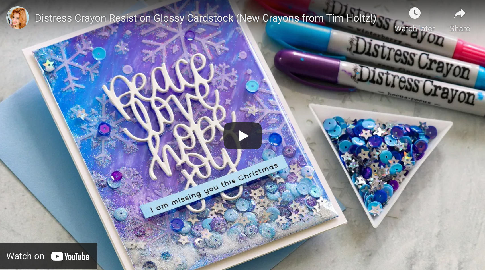 Distress Crayon Resist on Glossy Cardstock + New Crayons from Tim Holtz! -  Nina-Marie Design