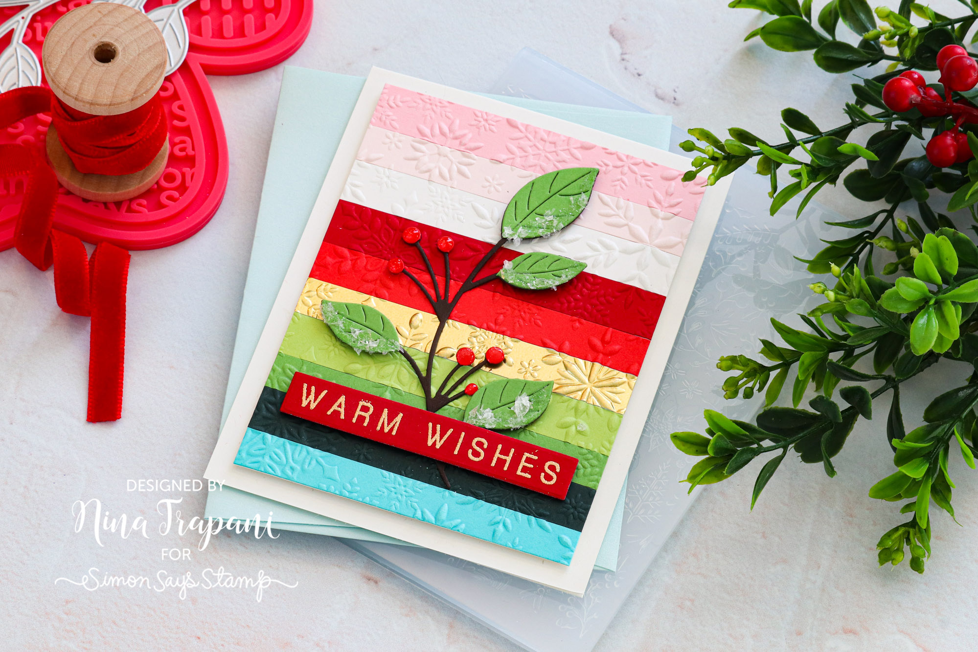 Great Embossing Folder Technique with Designer Paper - Patty Stamps