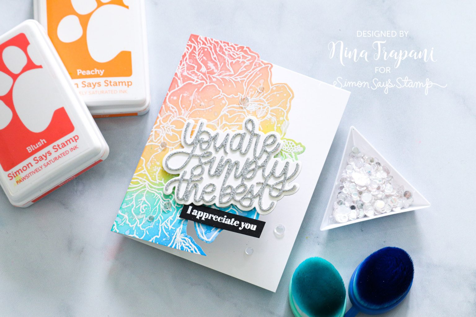 Ink Blending on Glossy Cardstock + Shaped Cards5 Examples! Nina