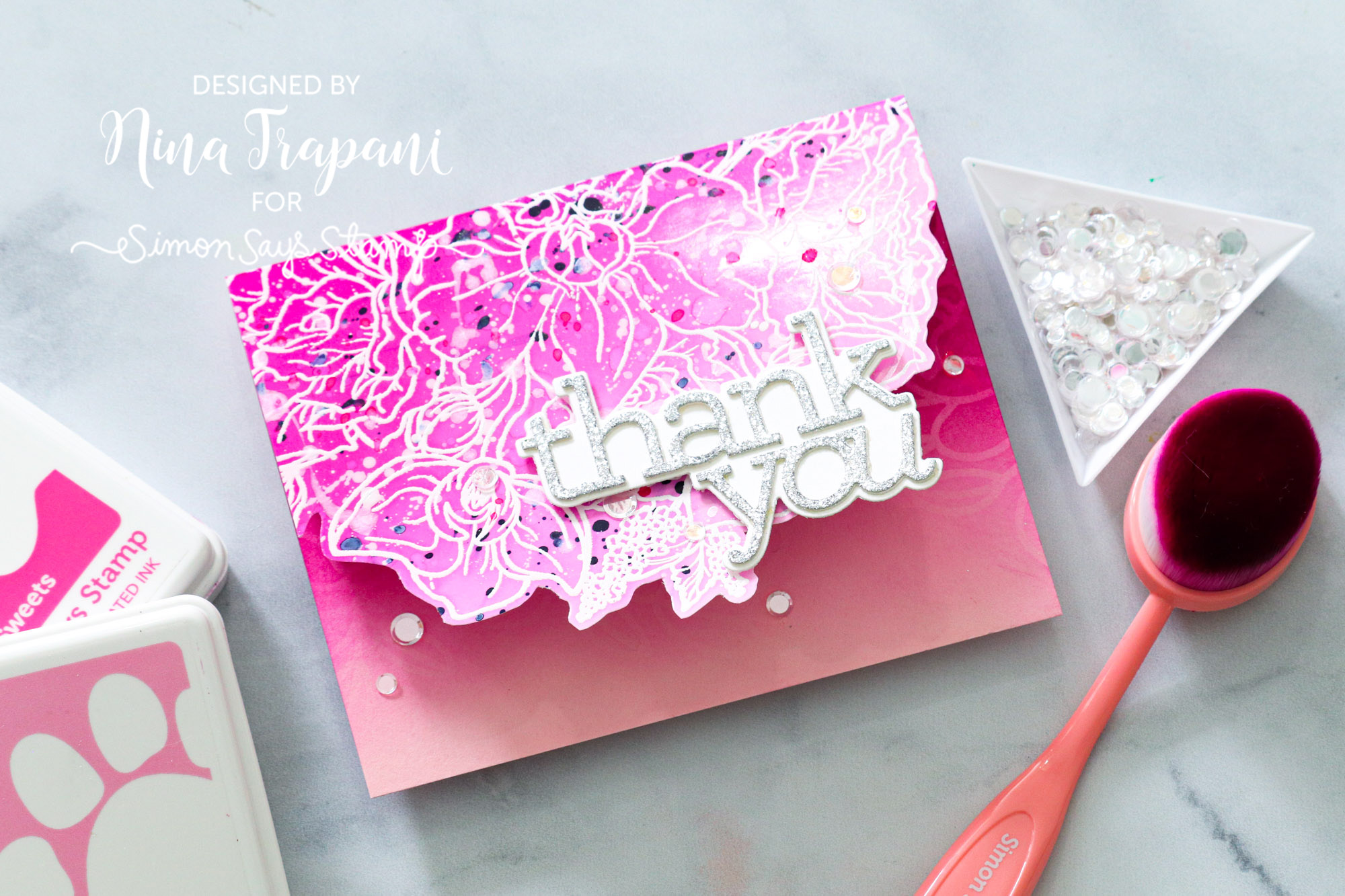 Ink Blending on Glossy Cardstock + Shaped Cards–5 Examples! - Nina