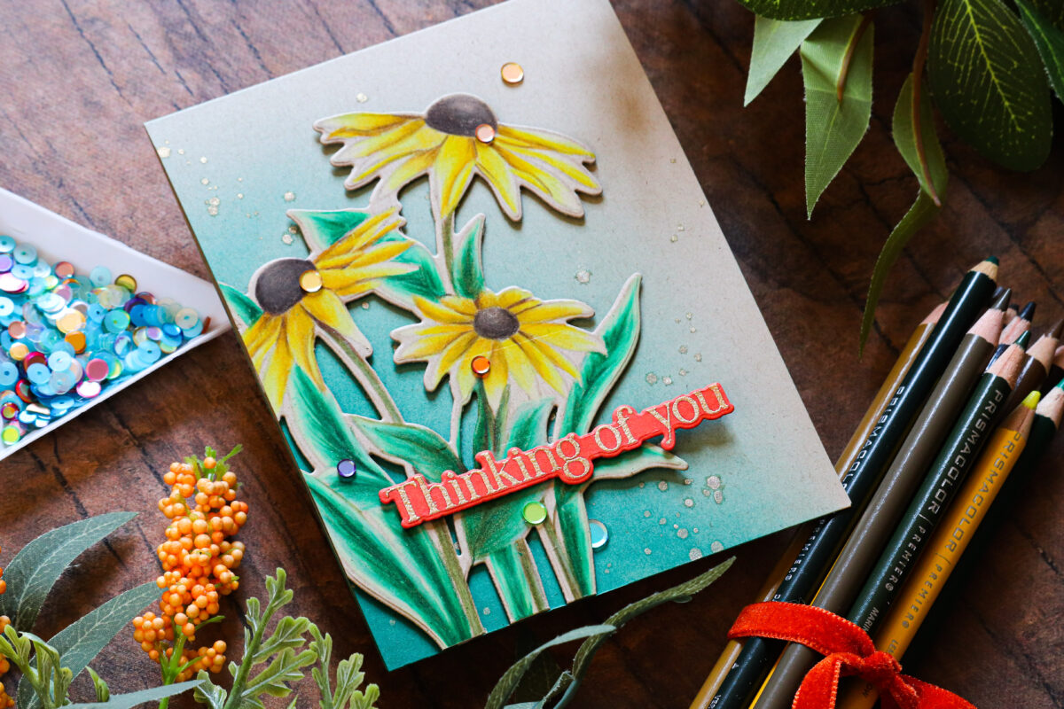 No Line Colored Pencil On Kraft + Simon's STAMPtember Release! Nina