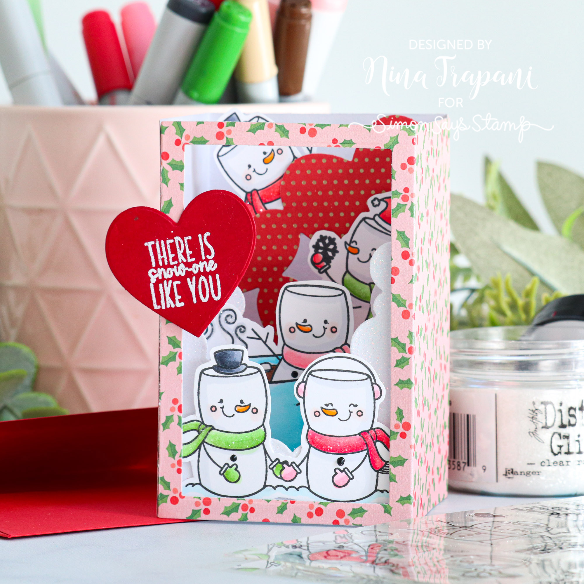 Simple Box Card Scene + Simon's Pink & Main STAMPtemer Collab! - Nina-Marie  Design
