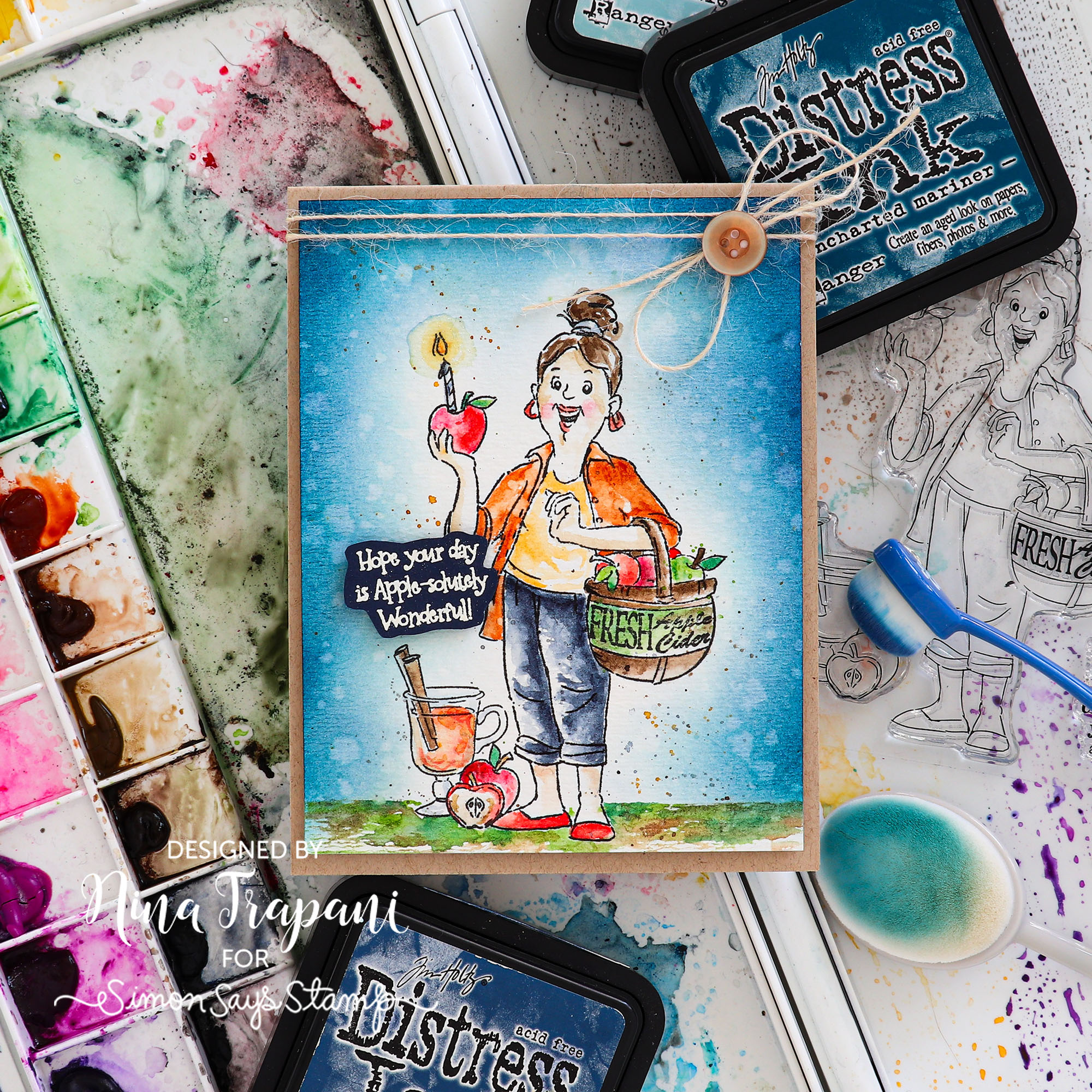Simple Multicolor Stamping with Distress Oxide Inks + GIVEAWAY