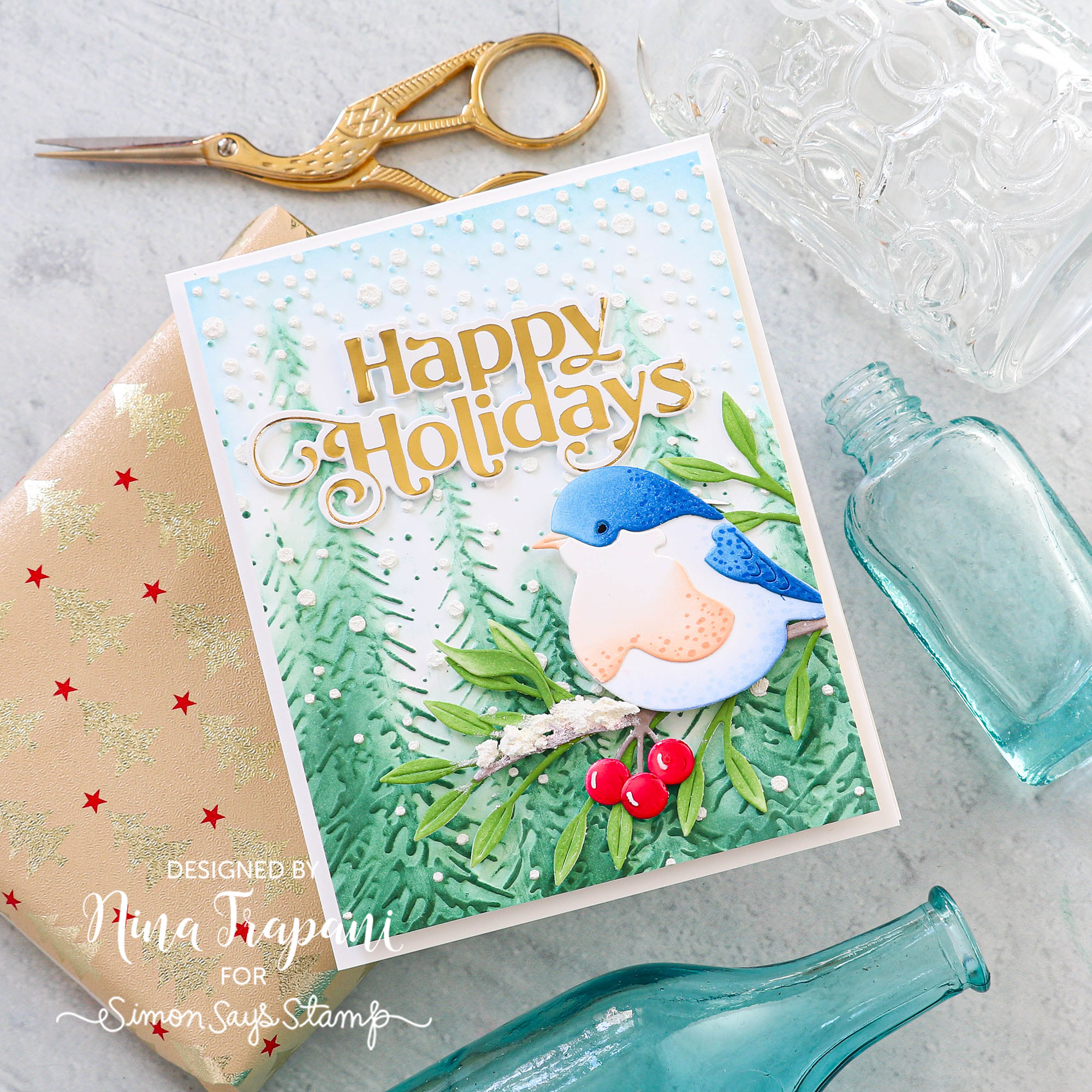 Coloring Embossing Folders and Die Cuts! Plus a Blog Hop with Simon Says  Stamp! - Nina-Marie Design